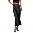 thumbnail image 1 of Cmfcve Women's High Waist A-Line Satin Midi Skirt Elegant Maxi Fall Skirt Ankle‑Length Dressy Casual Mermaid Long Skirt, 1 of 8