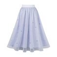 thumbnail image 1 of Cmfcve Women's High-Waisted A-Line Skirt Elegant French Tulle Midi Skirt Floaty Date Night Party Dress, 1 of 9