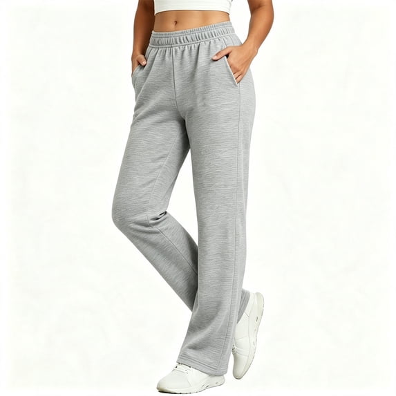 Cmfcve Women's High Waisted Straight Leg Sweatpants Drawstring Elastic Casual Athletic Pants