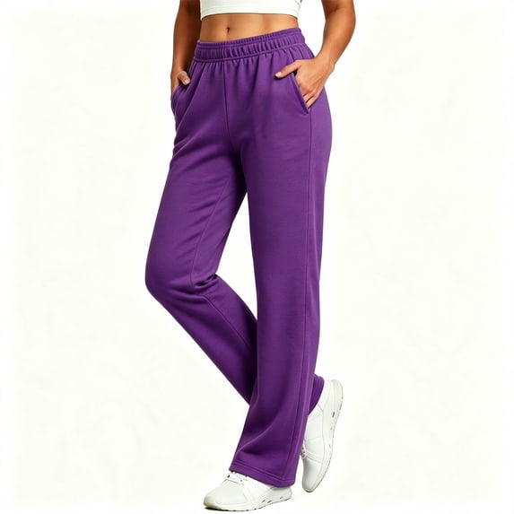 Cmfcve Women's High Waisted Straight Leg Sweatpants Drawstring Elastic Casual Athletic Pants