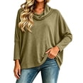 thumbnail image 1 of Cmfcve Women's Long Sleeve Cowl Neck Tops Pullover Turtleneck Casual Loose Fit Tunic Shirts, 1 of 6