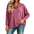 thumbnail image 1 of Cmfcve Women's Long Sleeve Cowl Neck Tops Pullover Turtleneck Casual Loose Fit Tunic Shirts, 1 of 6