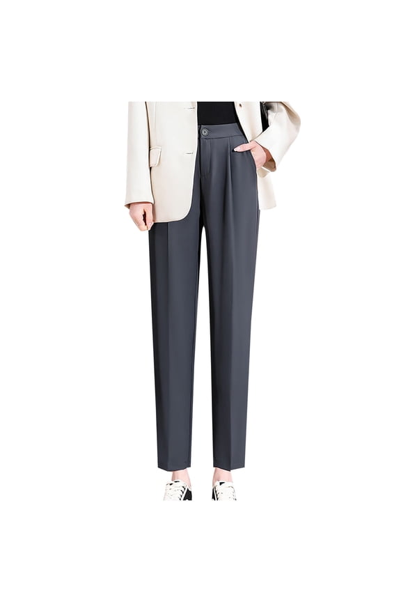 Women's Novelty Pants High Waisted Pure Wide Leg Dress Pants Loose Stretch Leisure Suit Work Pant Trousers