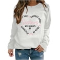 thumbnail image 1 of Cmfcve Women's Novelty Sweatshirts Letter Print Long Sleeve Versatile Tops Crew Neck Simple Gym Pullover Tops, 1 of 5