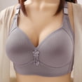 thumbnail image 1 of Cmfcve Women's Plus Size Bra Comfortable High Elasticity Lace Underwear Breathable Wireless Gathering Bra, 1 of 5