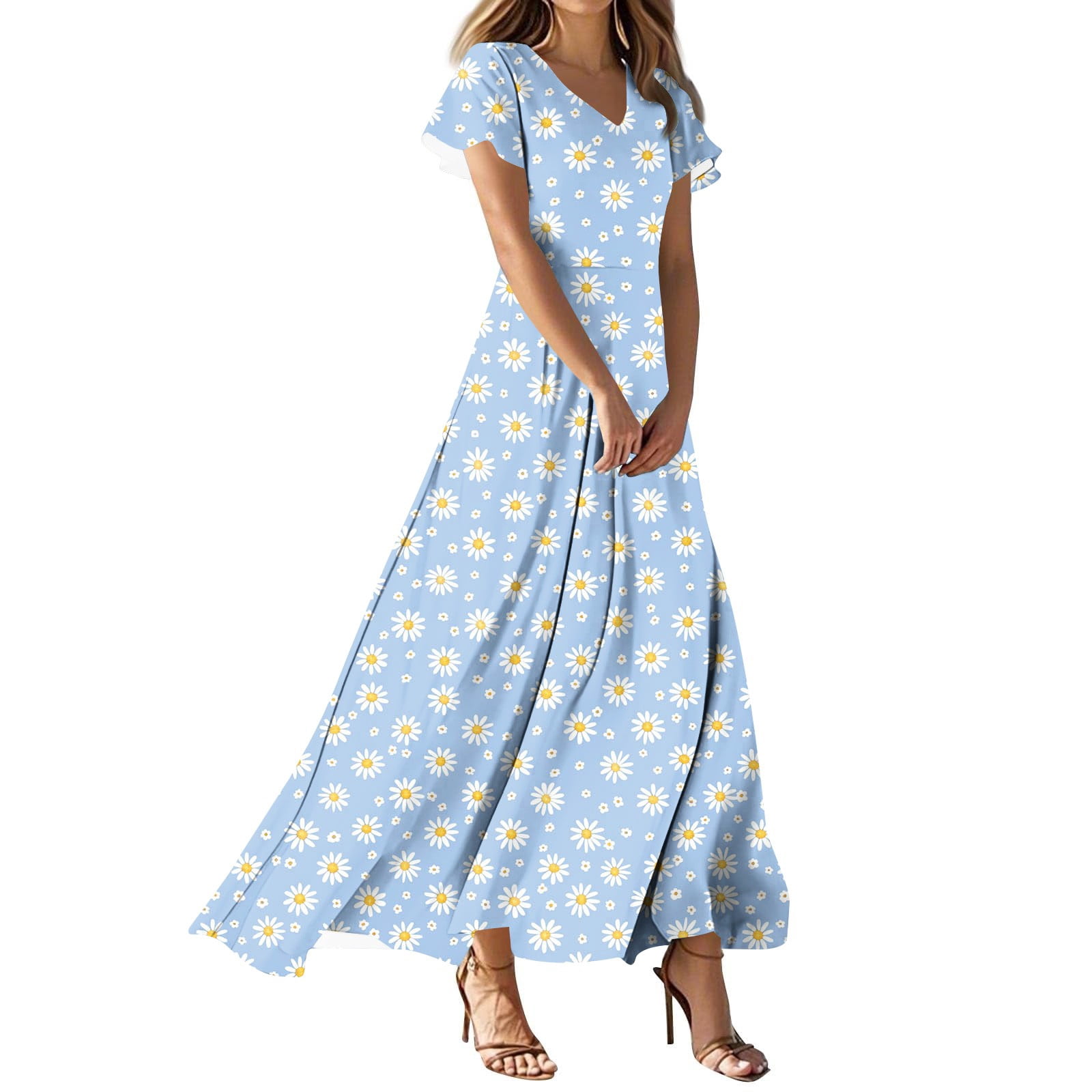 hawaiian long dresses with sleeves loose dress of hawaiian origin Teal Green Long Flare Hawaiian Dress