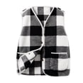 thumbnail image 1 of Cmfcve Women's Plus Size Plaid Fleece Vest Button Down Sleeveless Warm Jackets Fall Winter Casual Outerwear, 1 of 6
