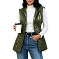 thumbnail image 1 of Cmfcve Women's Plus Size Quilted Vest Sleeveless Long Padded Jacket Open Front Fall Winter Casual Relaxed Fit Outerwear, 1 of 6