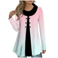 thumbnail image 1 of Cmfcve Sweet Shit Plus Size Woman Mock Two Piece Button Trim Tunic Tops Long Sleeve Wick Athletic Pullover Sweat Shirt, 1 of 5