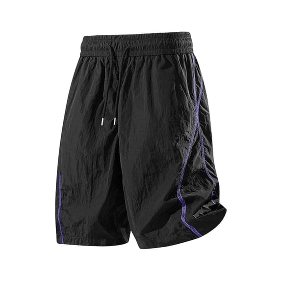 Cmfcve Women's Quick Dry Athletic Walking Shorts Drawstring Elastic Waist Knee Length Bermuda Shorts Side Strip with Pockets
