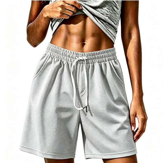 Cmfcve Women's Running Shorts Quick Dry Wicking Mesh Performance Workout Shorts with Drawstring