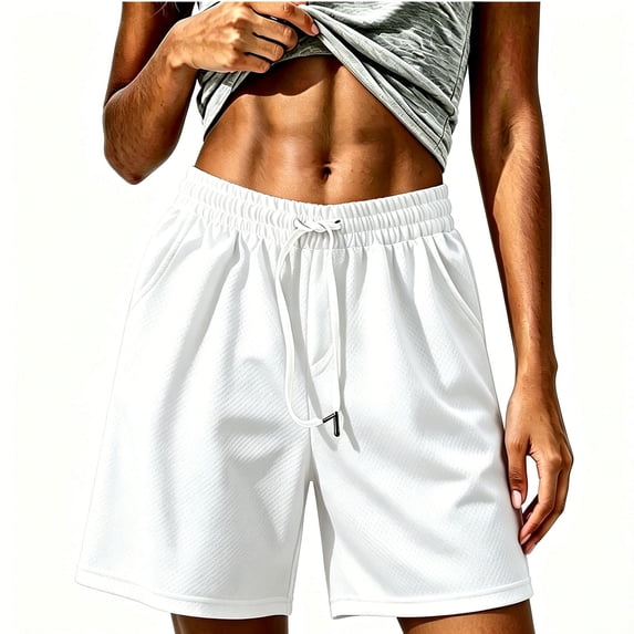 Cmfcve Women's Running Shorts Quick Dry Wicking Mesh Performance Workout Shorts with Drawstring