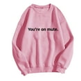 thumbnail image 1 of Cmfcve Women's Simple Sweatshirts Letter Print Long Sleeve Versatile Tops Crew Neck Loose Gym Pullover Tops, 1 of 6