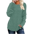 thumbnail image 1 of Cmfcve Women's Slouchy Sweaters Ribbed Thickened Pullover Knitwear Dual-Use Sweater for Layering or Outerwear, 1 of 7