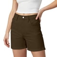 thumbnail image 1 of Cmfcve Women's Stretch Chino Shorts High Waist Button Closure Casual Summer Walking Shorts with Pockets, 1 of 5