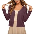 thumbnail image 1 of Cmfcve Women's Summer Lightweight Cardigans Open Front Elegant Casual Shrugs Long Sleeve Button Beach Cover Up Tops, 1 of 5