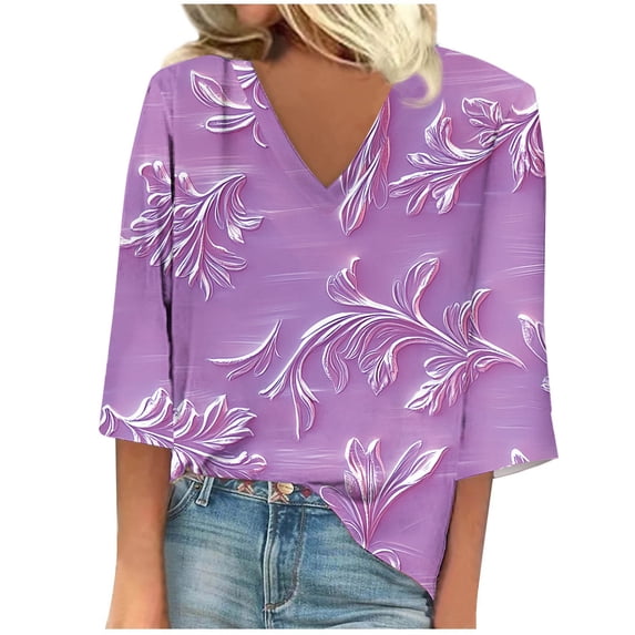 Cmfcve Women's Summer Shirt Short Sleeve V-Neck Daily Commuter Tops Stretchy Casual Gauze Shirts