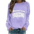 thumbnail image 1 of Cmfcve Women's Sweatshirt Letter Print Long Sleeve Graphic Tops Crew Neck Loose Gym Pullover, 1 of 4