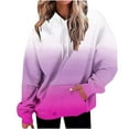 thumbnail image 1 of Cmfcve Women's Women's Novelty Sweatshirts Plus Size Gradient Color Crew neck Athletic Hoodies Long Sleeve Pullover Track Jackets Tops with Pocket, 1 of 4