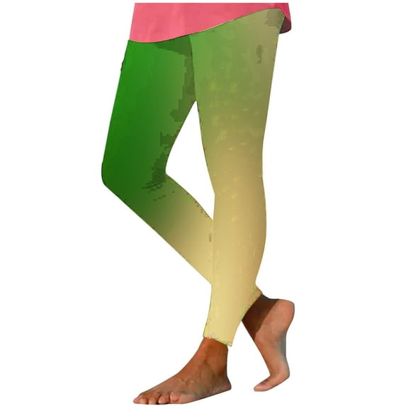 Cmfcve Women's Yoga Leggings High Waist Gradient Color Athletic Compression Pants Soft Stretchy Fitting Hip Workout Pants