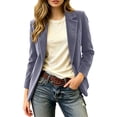 thumbnail image 1 of Cmfcve Womens Corduroy Blazer Fall Winter Dressy Casual Suit Jackets Long Sleeve Button Down Loose Fit Blazer Coat, 1 of 9