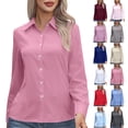 thumbnail image 1 of Cmfcve Womens Dress Shirts Long Sleeve Classic-Fit Button Down Shirt Wrinkle-Free Business Casual Blouse Office Work Tops Plus Size for Women S-5XL, 1 of 9