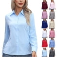 thumbnail image 1 of Cmfcve Womens Dress Shirts Long Sleeve Classic-Fit Button Down Shirt Wrinkle-Free Business Casual Blouse Office Work Tops Plus Size for Women S-5XL, 1 of 8