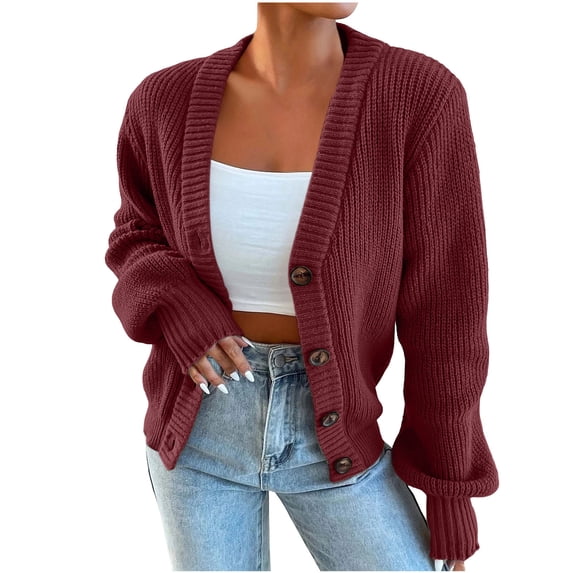 Cmfcve Womens Oversized Cardigan Sweaters Open Front Button Down Cardigans Fashion Fall Casual Long Sleeve Sweaters