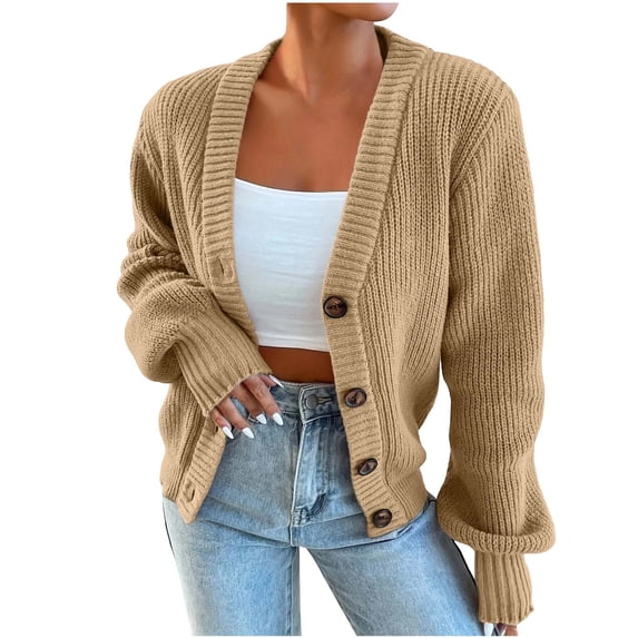 Cmfcve Womens Oversized Cardigan Sweaters Open Front Button Down Cardigans Fashion Fall Casual Long Sleeve Sweaters