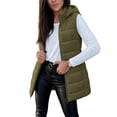 thumbnail image 1 of Cmfcve Womens Plus Size Full Zip Puffer Vest Long Hooded Sleeveless Padded Jacket Fall Winter Casual Quilted Warm Outerwear, 1 of 9