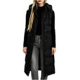 thumbnail image 1 of Cmfcve Womens Plus Size Puffer Vest Long Hooded Sleeveless Jacket Zip Snap Front Winter Casual Layering Outerwear, 1 of 9