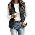 thumbnail image 1 of Cmfcve Womens Quilted Puffer Vest Sleeveless Zip Up Padded Jacket Stand Collar Casual Warm Layering Vest for Fall Winter, 1 of 6