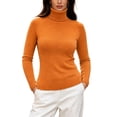 thumbnail image 1 of Cmfcve Womens Turtleneck Sweater Long Sleeve Slim Fit Casual Pullover Knit Shirs Fall Winter Basic Layering Top, 1 of 7
