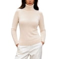 thumbnail image 1 of Cmfcve Womens Turtleneck Sweater Long Sleeve Slim Fit Casual Pullover Knit Shirs Fall Winter Basic Layering Top, 1 of 7