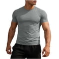 thumbnail image 1 of Cmfcve Workout T Shirt for Men Quick Dry Athletic Compression Summer Tee Breathable Crew Neck Gym Tops Oversized Basic Short Sleeve Tops, 1 of 6
