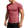 thumbnail image 1 of Cmfcve Workout T Shirt for Men Quick Dry Athletic Compression Summer Tee Breathable Crew Neck Gym Tops Oversized Basic Short Sleeve Tops, 1 of 5