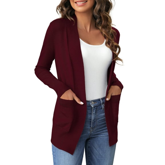 Women Cardigan Casual Knit Cardigan Lightweight Sweater with Pocket