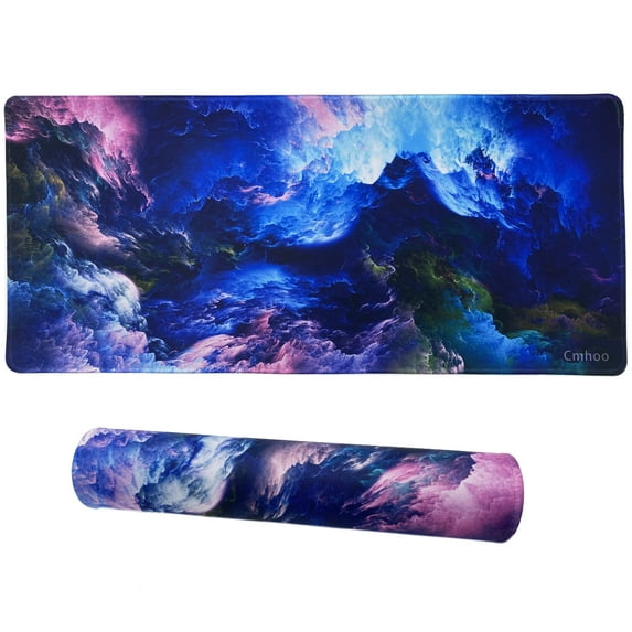 Cmhoo Gaming Mouse Pad Size 27.5x11.8 Thickness 0.12 inches,Premium-Textured Non-Slip & Waterproof Computer Mousepad with Stitched Edges for Gaming, Office & Home 70x30 Qicaiyunw