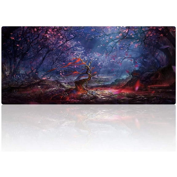 Cmhoo Gaming Mouse Pad Size 27.5x11.8 Thickness 0.12 inches,Premium-Textured Non-Slip & Waterproof Computer Mousepad with Stitched Edges for Gaming, Office & Home 70x30 Forest05