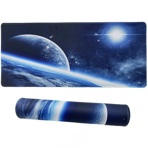 Cmhoo Gaming Mouse Pad Size 27.5x11.8x0.12 inches,Premium-Textured Non-Slip Rubber & Waterproof Computer Mousepad with Stitched Edges 70x30 Space03