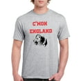 thumbnail image 1 of Cmon England In Red Bold Lettering And B&W Lion Men Athletic Heather T-Shirt, Male x-Large, 1 of 4
