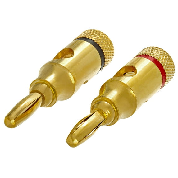 Cmple - 1 PAIR OF High-Quality Copper Speaker Banana Plugs - Open Screw Type