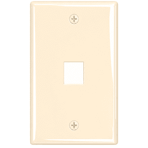 Cmple - 1 Port Keystone Wall Plate 1 Gang Wall Plate with Standard Size Ethernet Wall Plate Keystone Jack Insert Wall Plates - Ivory