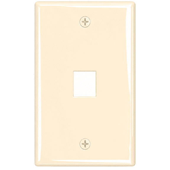 Cmple - 1 Port Keystone Wall Plate 1 Gang Wall Plate with Standard Size Ethernet Wall Plate Keystone Jack Insert Wall Plates - Ivory
