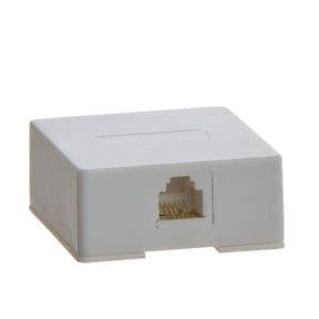 Cmple - 1 Port Phone Jack Wall Plate Telephone Cord Surface Mount Box