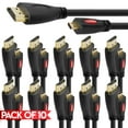 thumbnail image 1 of Cmple - [10 PACK] 6 Feet Micro HDMI Cable HDMI D-Male to A-Male Cord, 4K 60Hz, Compatible with GoPro Hero 5 6 7 8, Nikon b500, EOS M50, ThinkPad 10 8, ZenBook UX305UA, Yoga 700 710, 710s, 1 of 7