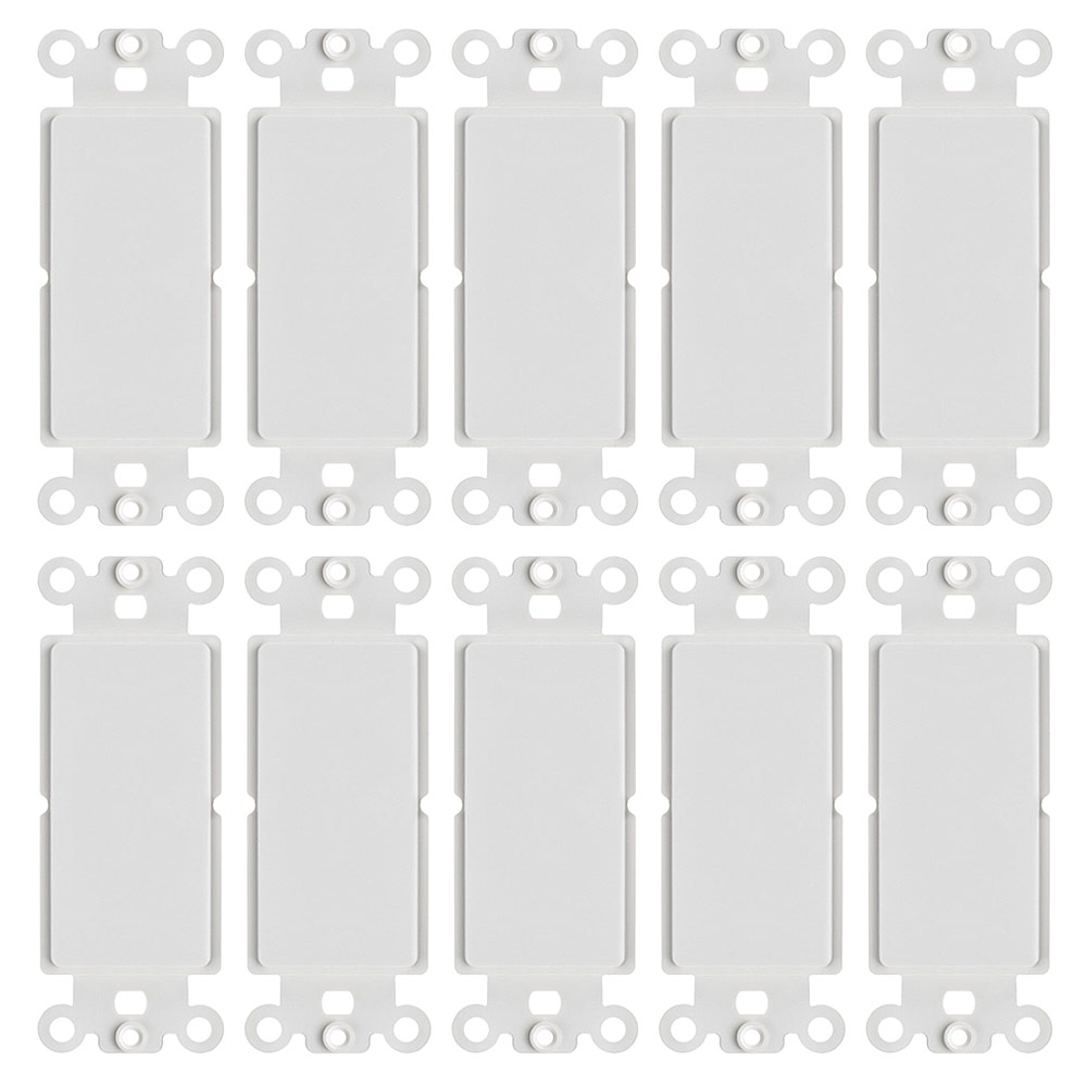Cmple [10 PACK] Blank Decora Wall Plate 1Gang Outlet Blank Insert