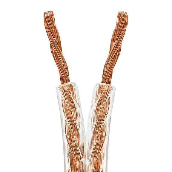Cmple - 16AWG Clear Jacket Compact Speaker Wire Cable - 50ft