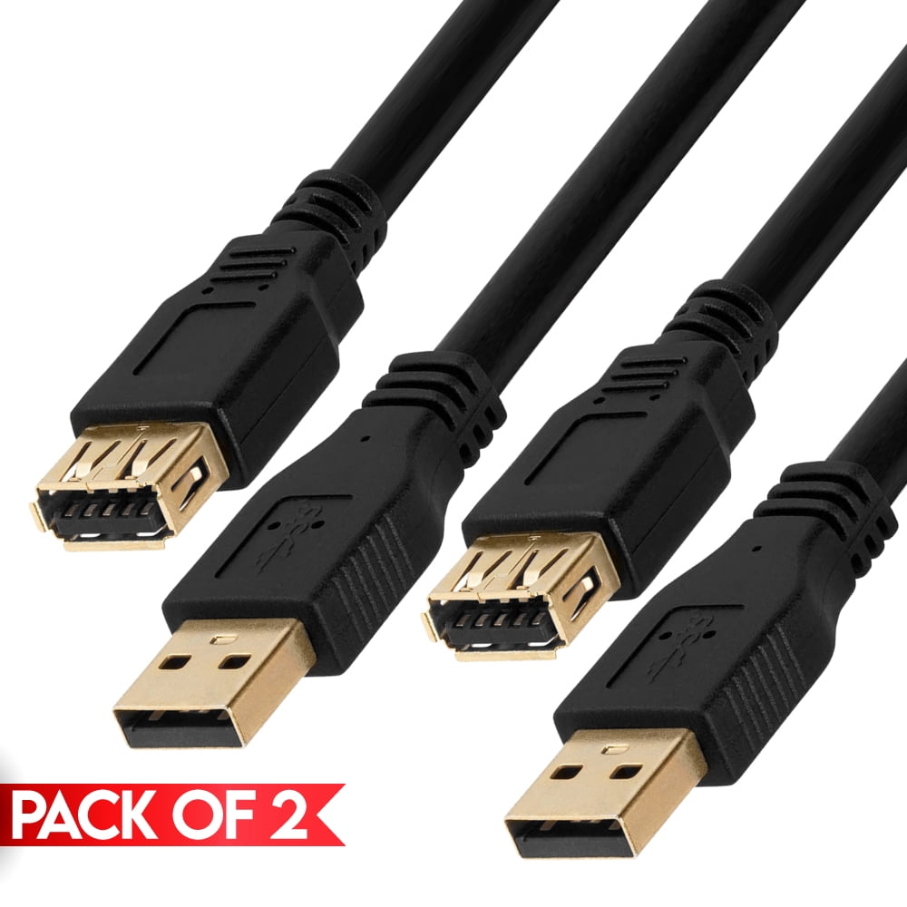Cmple [2 PACK] 1.5 FT USB 3.0 Extension Cable, USB AMale to AFemale