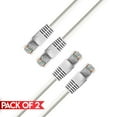 thumbnail image 1 of Cmple - 2 Pack Cat5e Ethernet Cable 3 ft, Network Patch Cord, LAN Cable with RJ45 Connectors, Cat 5 Wire for Fast Internet, 1 Gigabit Router Cables - White, 1 of 8